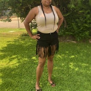 Fringe Jean Shorts